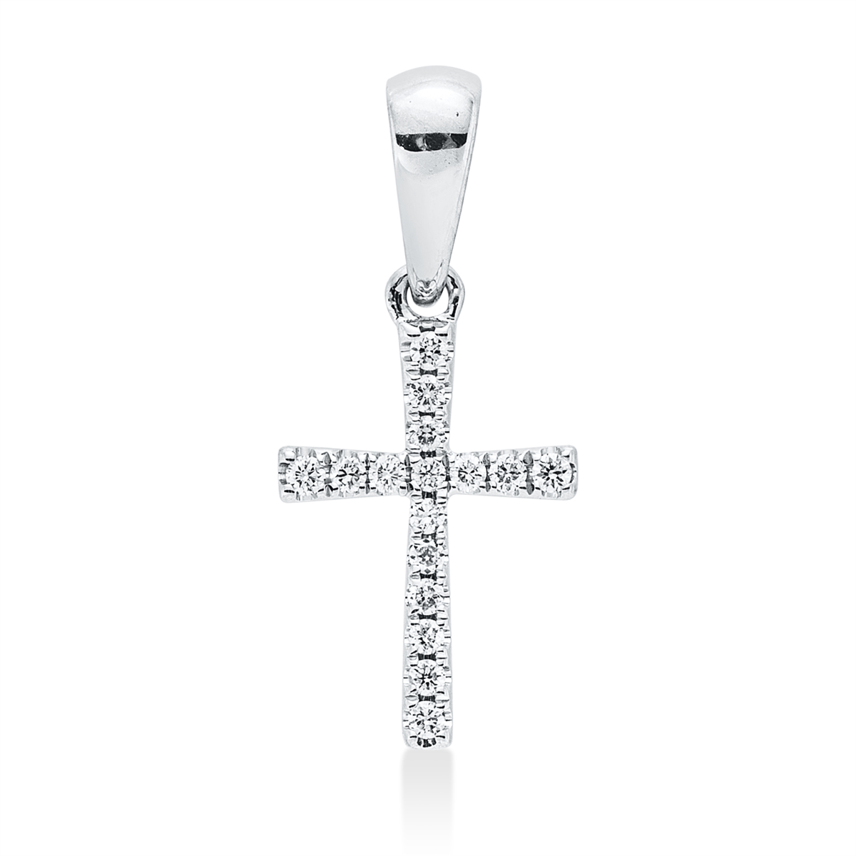 diamond full cut  cross pendant in white gold