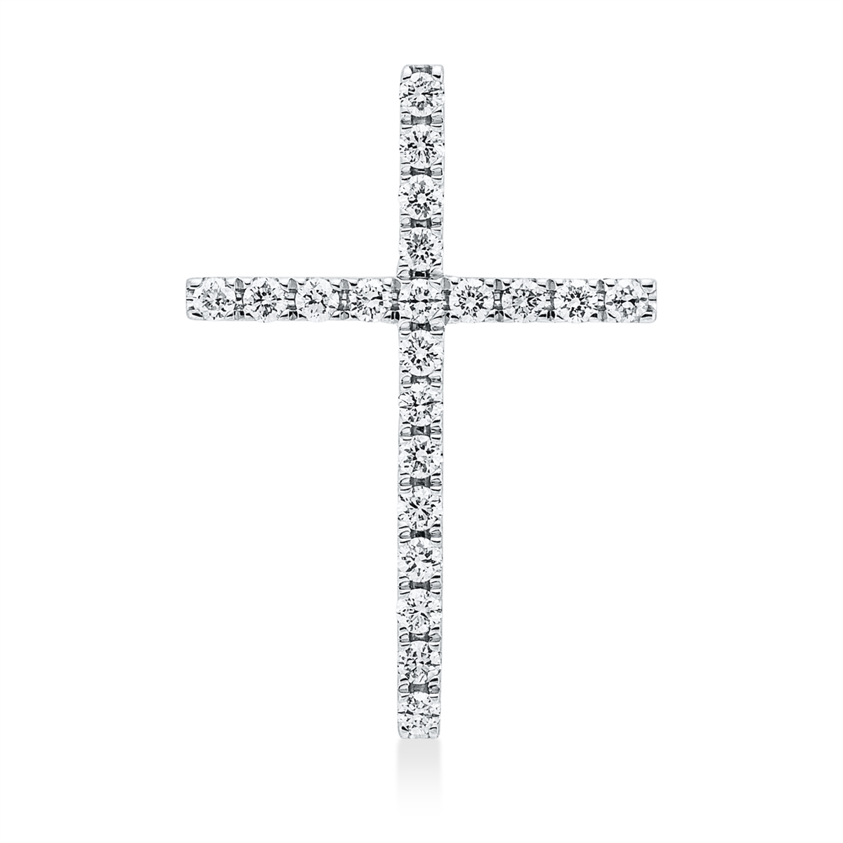 diamond full cut  cross pendant in white gold