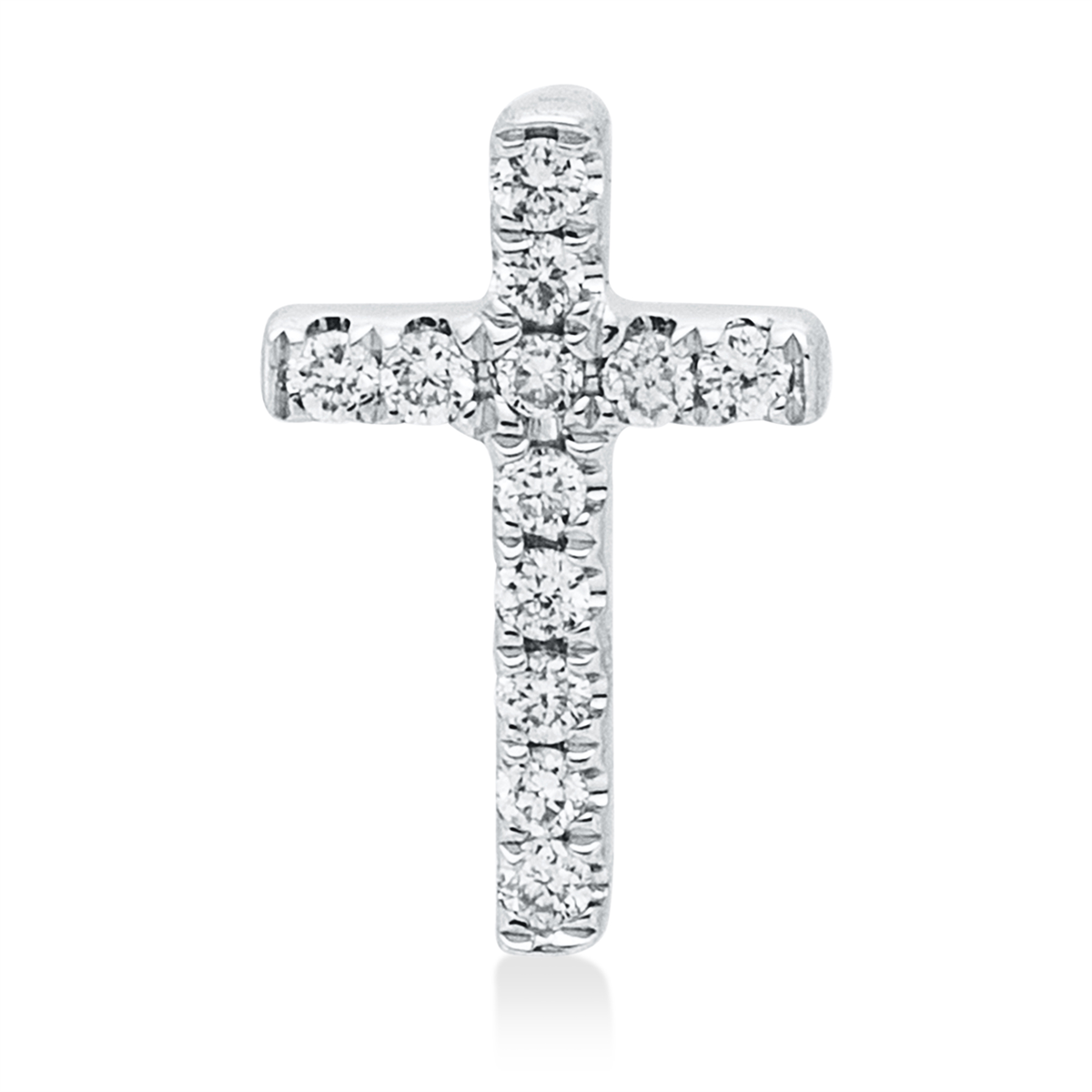 diamond full cut  cross pendant in white gold