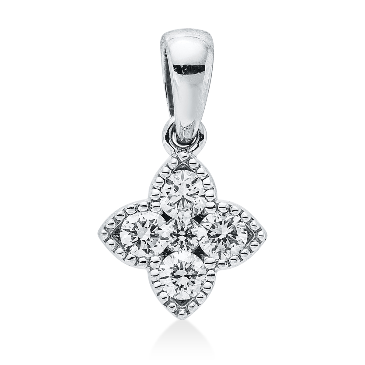 diamond full cut  modern woman pendant in white gold