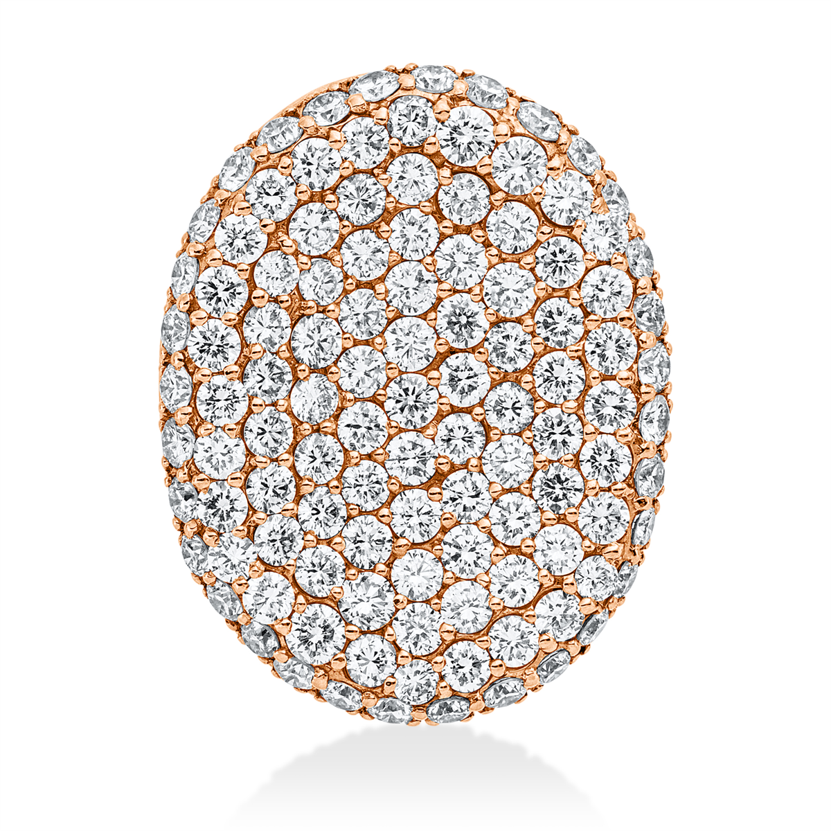 diamond full cut  pavé pendant in red gold