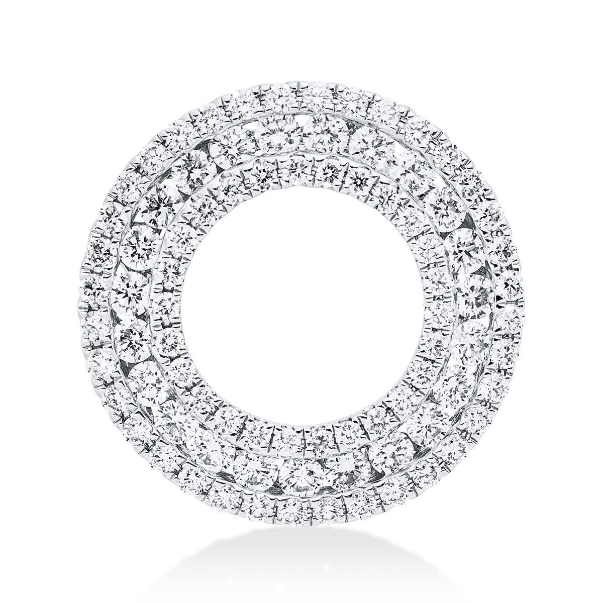 diamond full cut  modern woman pendant in white gold