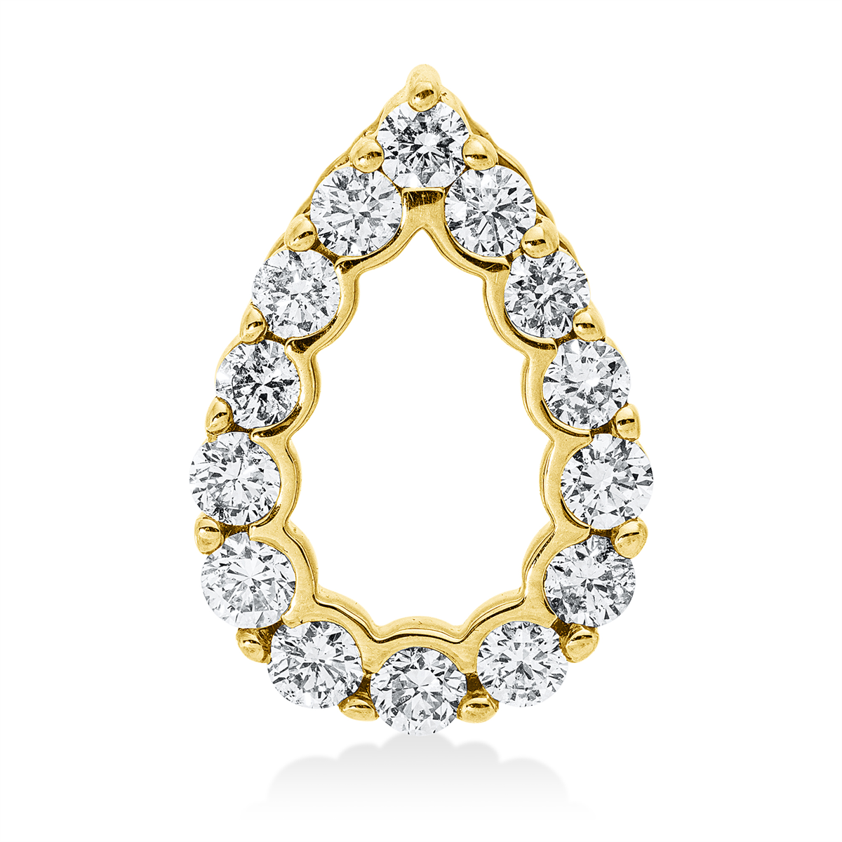 diamond full cut  symbol pendant in yellow gold