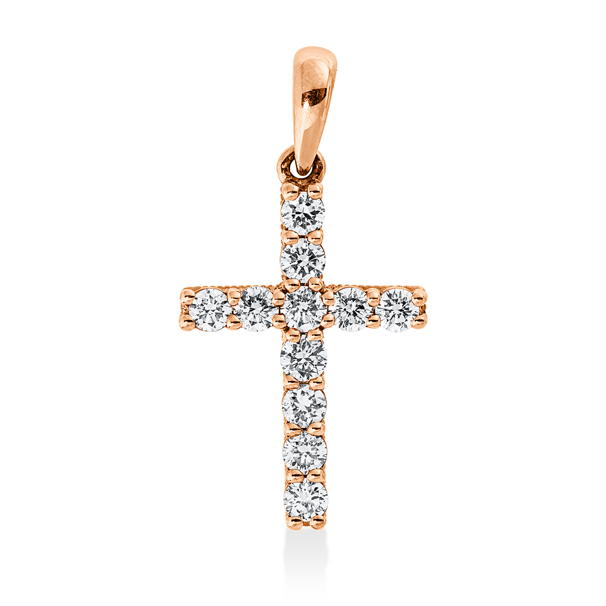 diamond full cut  symbol pendant in red gold