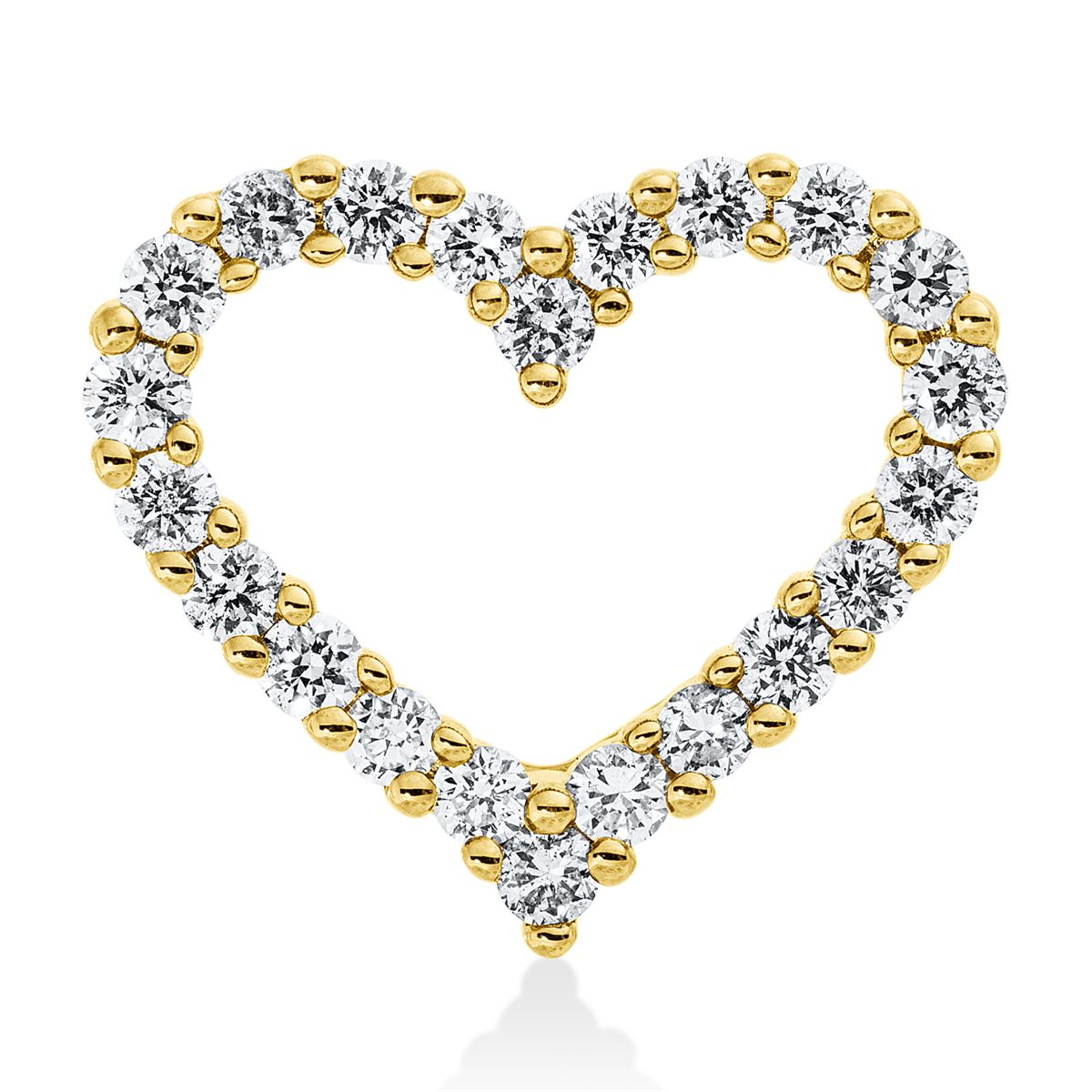 diamond full cut  symbol pendant in yellow gold