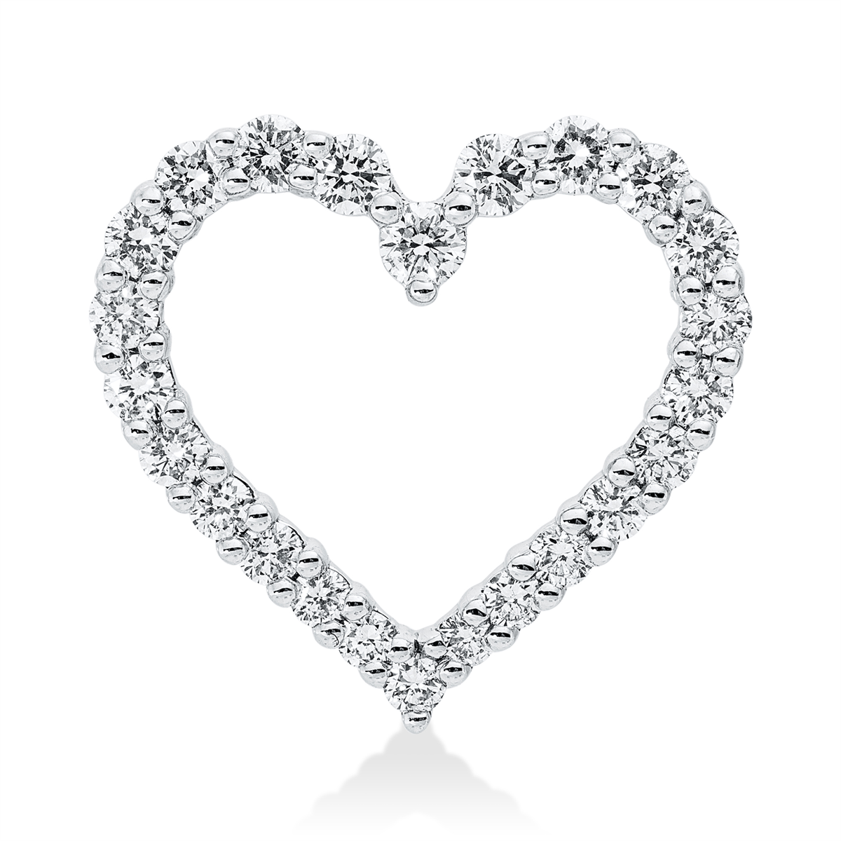 diamond full cut  symbol pendant in white gold