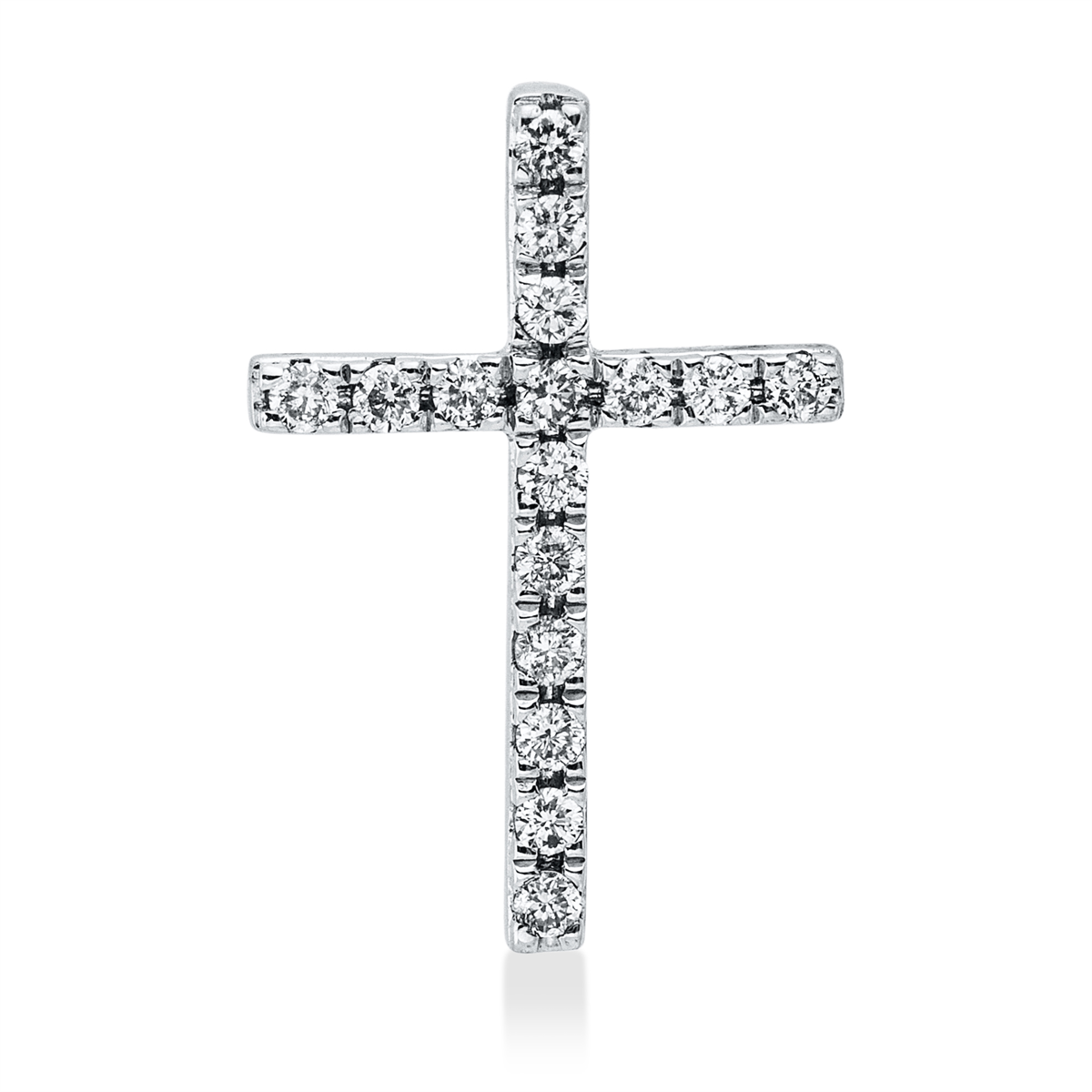 diamond full cut  symbol pendant in white gold