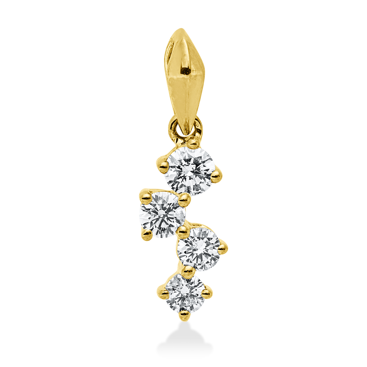 diamond full cut  modern woman pendant in yellow gold