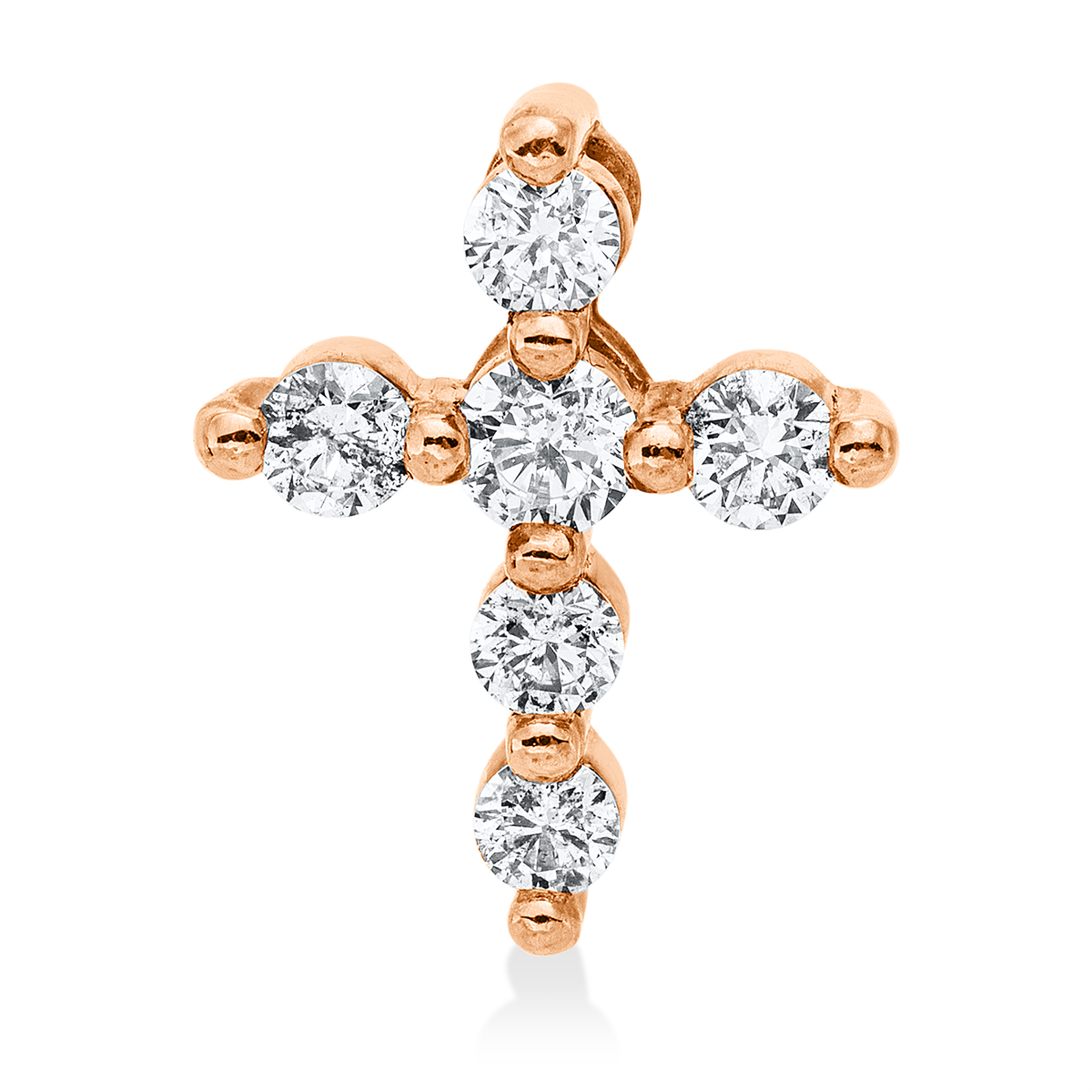 diamond full cut  symbol pendant in red gold