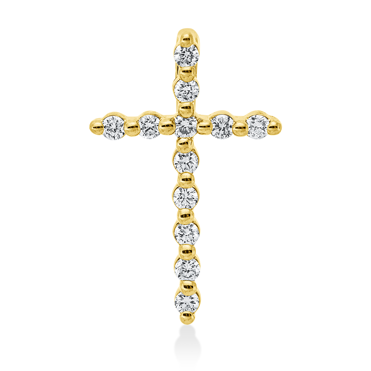 diamond full cut  symbol pendant in yellow gold