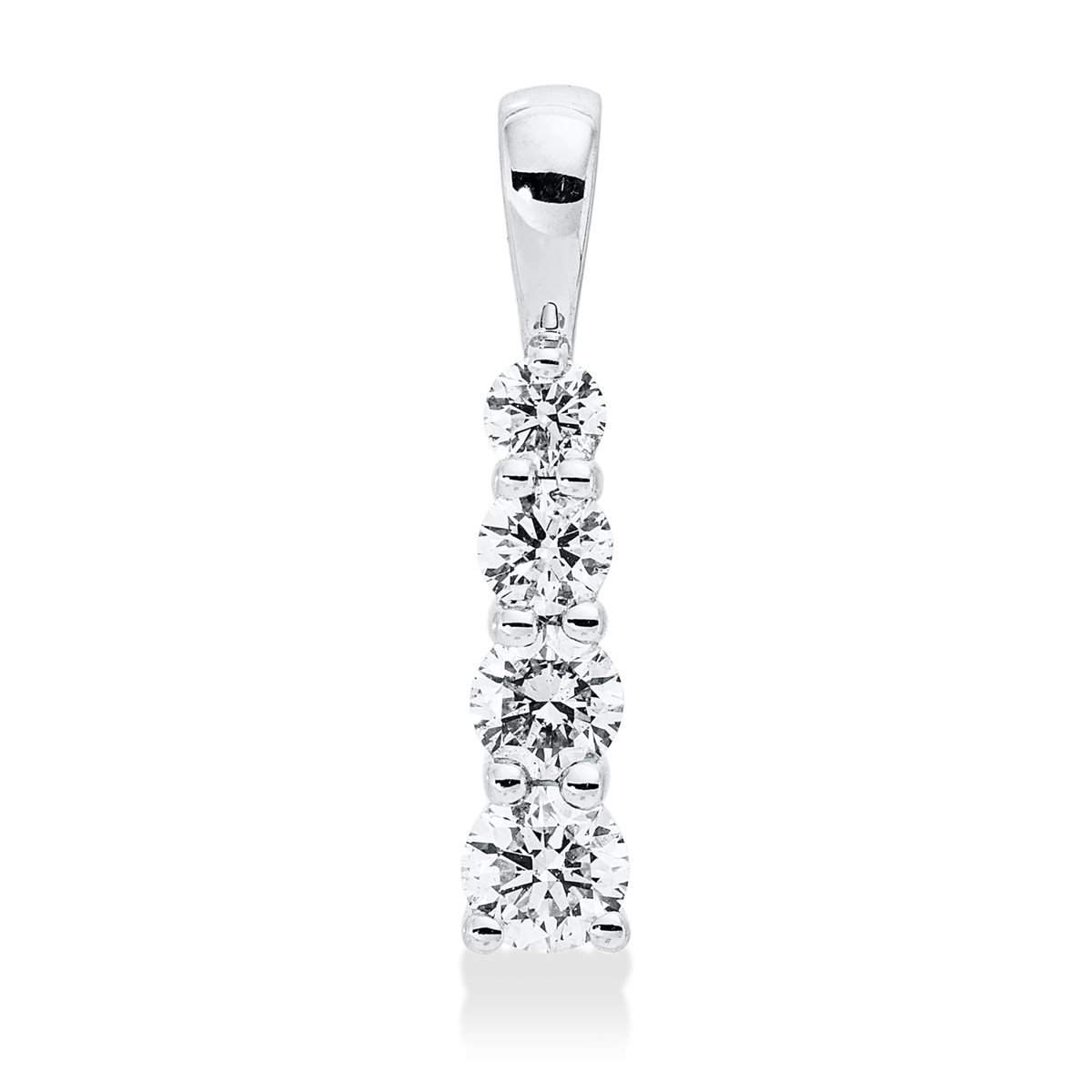 diamond full cut  modern woman pendant in white gold