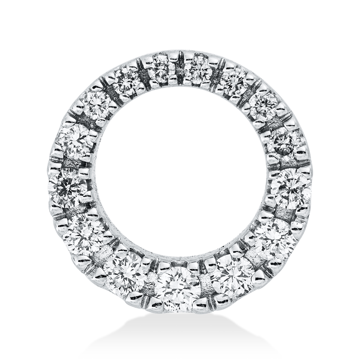diamond full cut  modern woman pendant in white gold