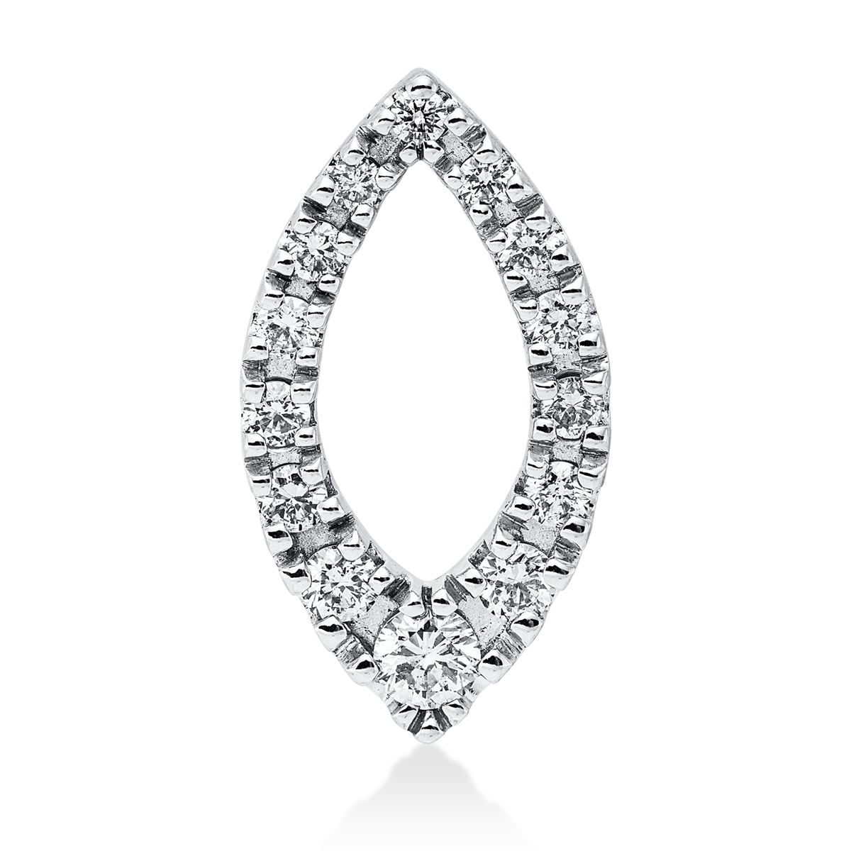 diamond full cut  modern woman pendant in white gold