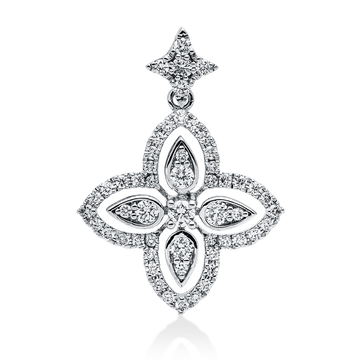 diamond full cut  modern woman pendant in white gold
