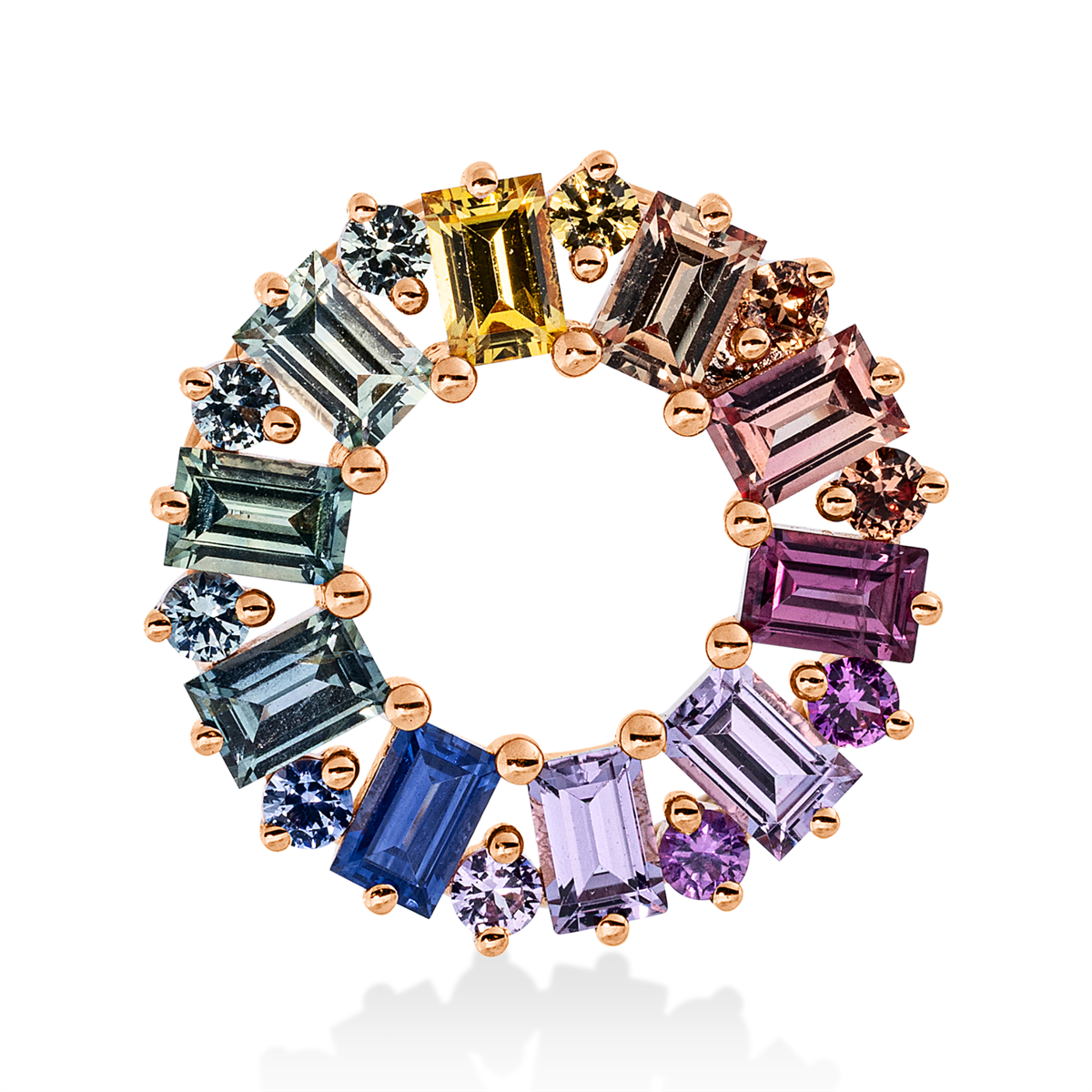 colored stone classic pendant - 3J003