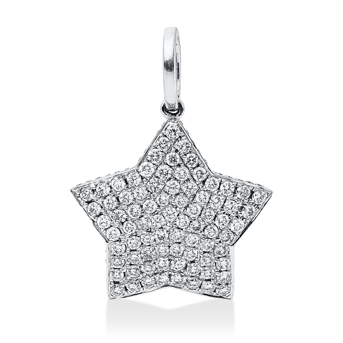 diamond full cut  symbol pendant in white gold