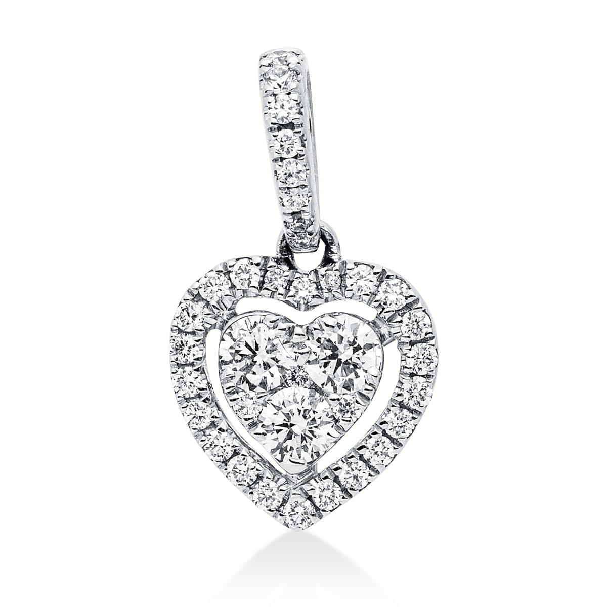 diamond full cut  illusion classic pendant in white gold