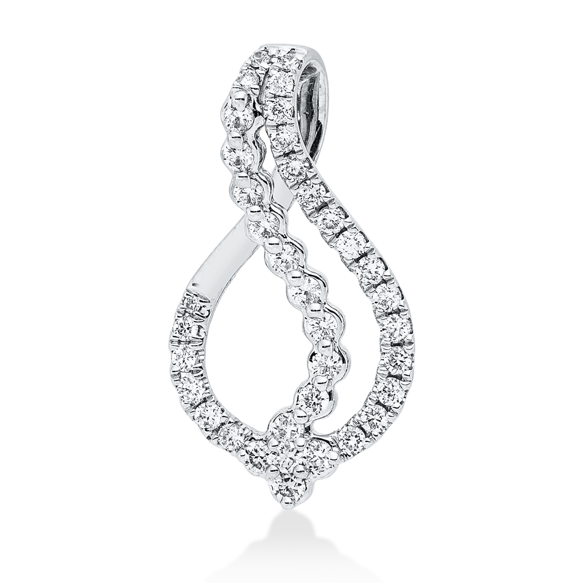 diamond full cut  modern woman pendant in white gold