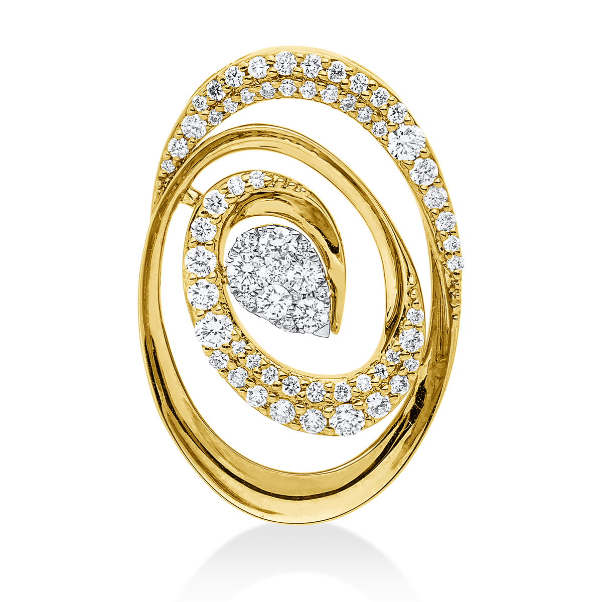 diamond full cut  modern woman pendant in yellow gold / white gold