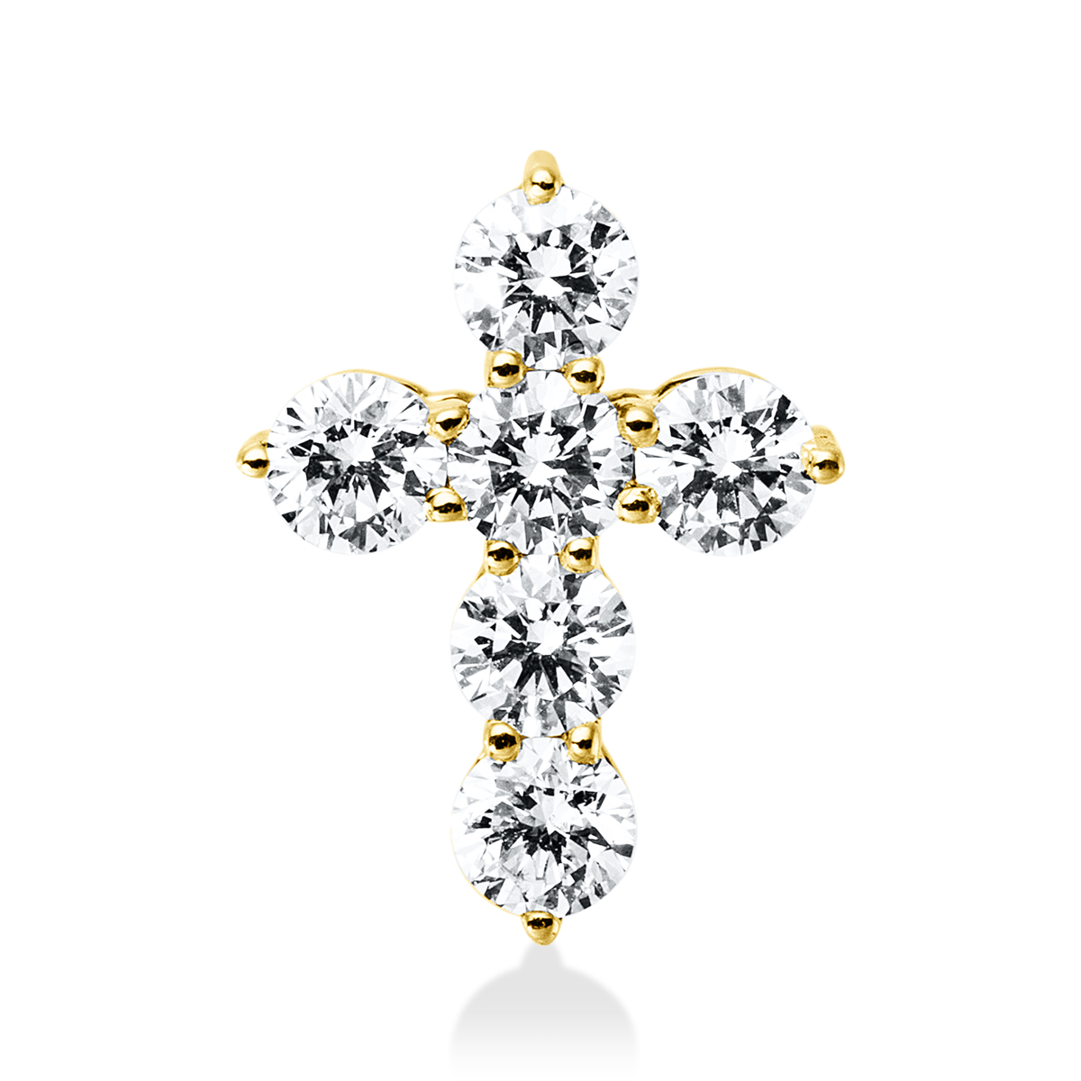 diamond full cut  cross pendant in yellow gold