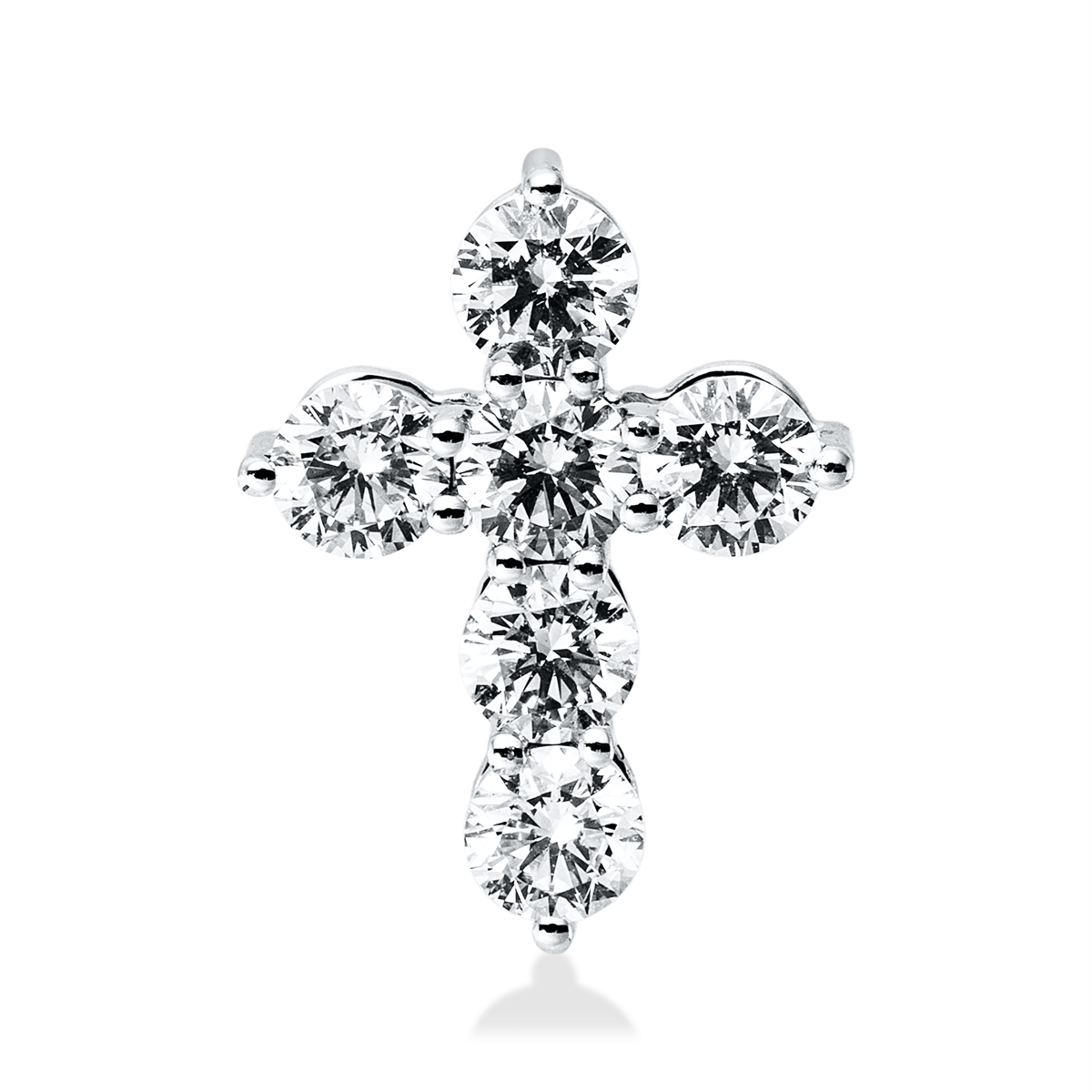diamond full cut  cross pendant in white gold