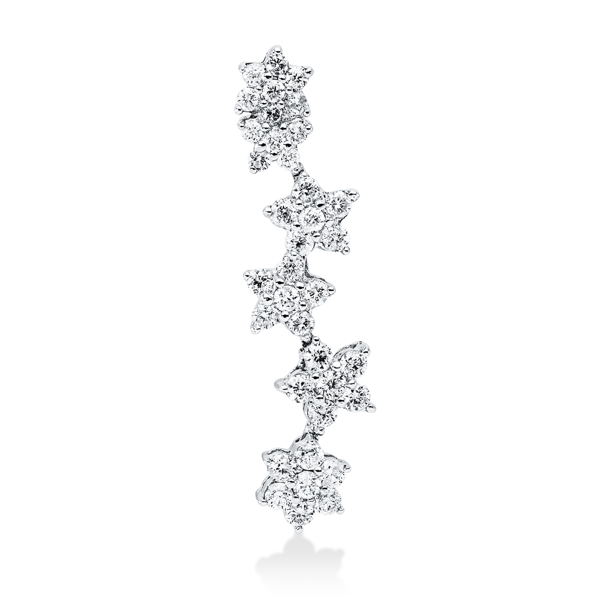 diamond full cut  modern woman pendant in white gold