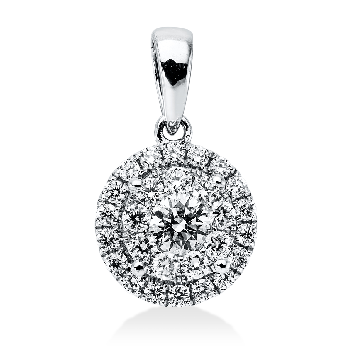 diamond full cut  illusion classic pendant in white gold