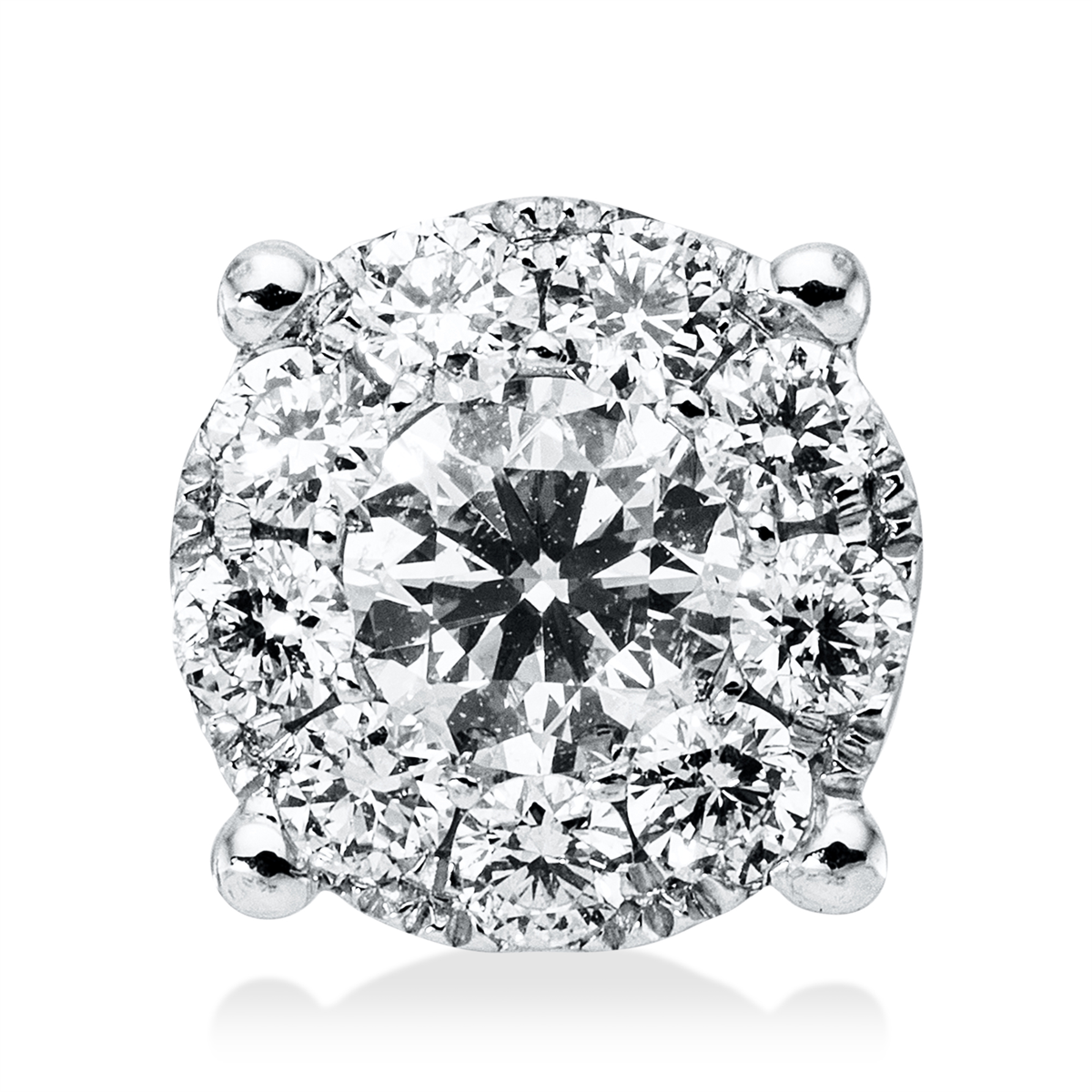 diamond full cut  illusion classic pendant in white gold
