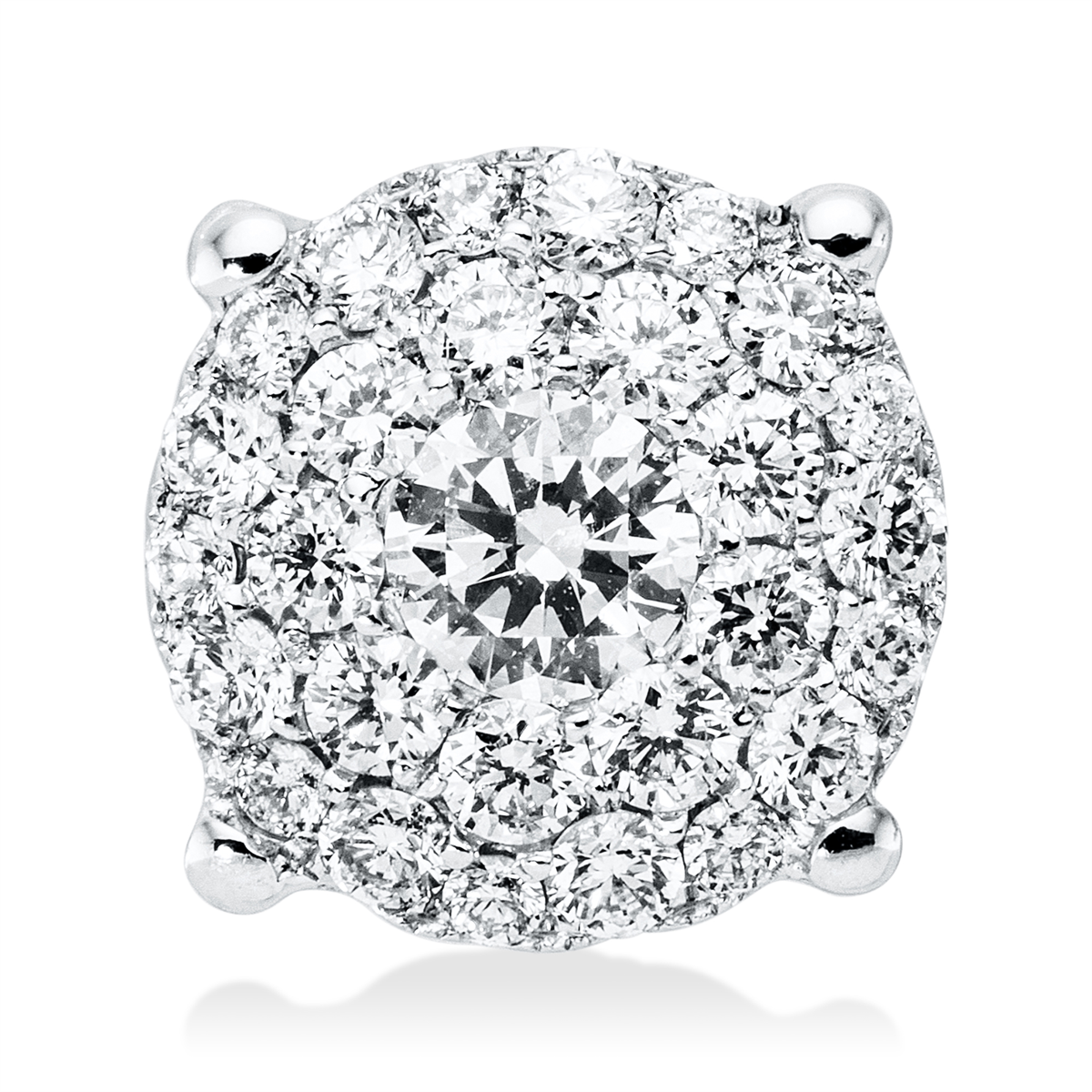 diamond full cut  illusion classic pendant in white gold