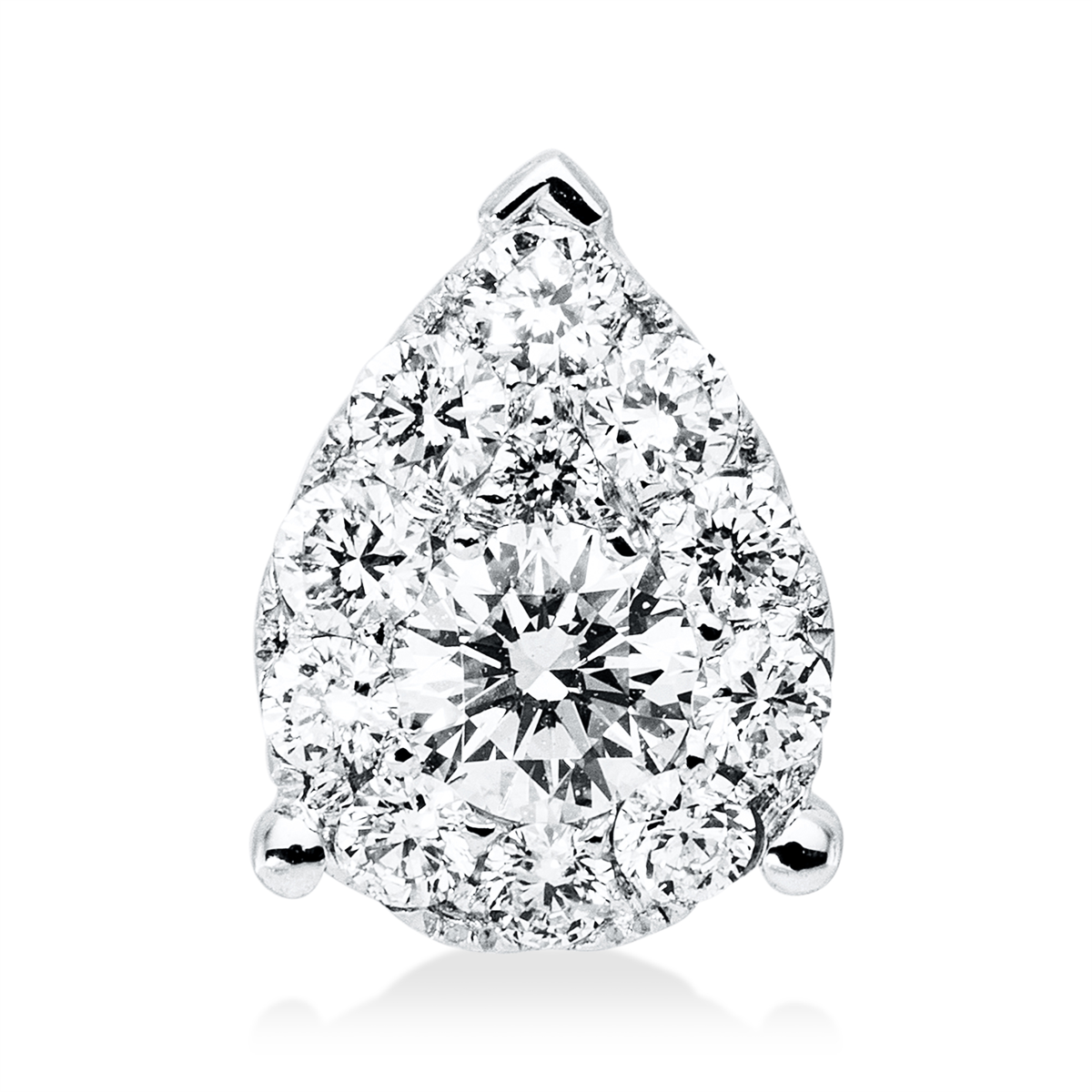 diamond full cut  illusion classic pendant in white gold