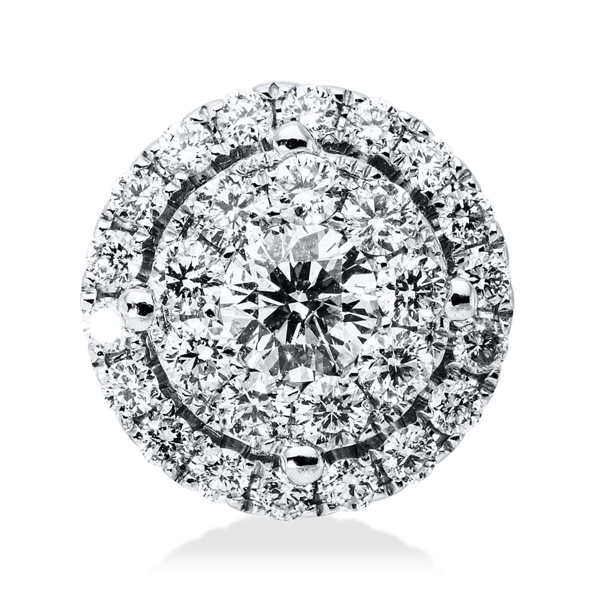 diamond full cut  illusion classic pendant in white gold