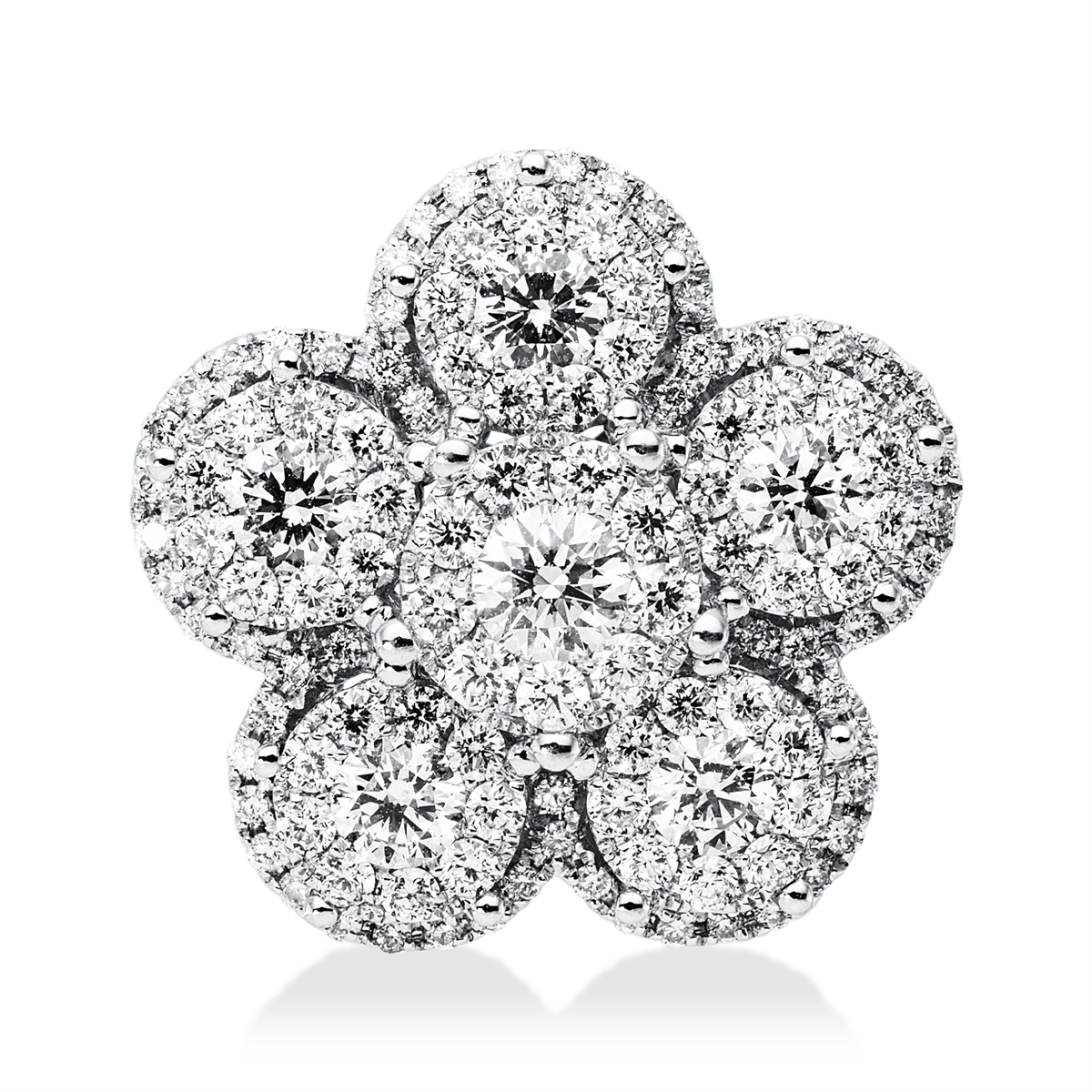 diamond full cut  illusion classic pendant in white gold