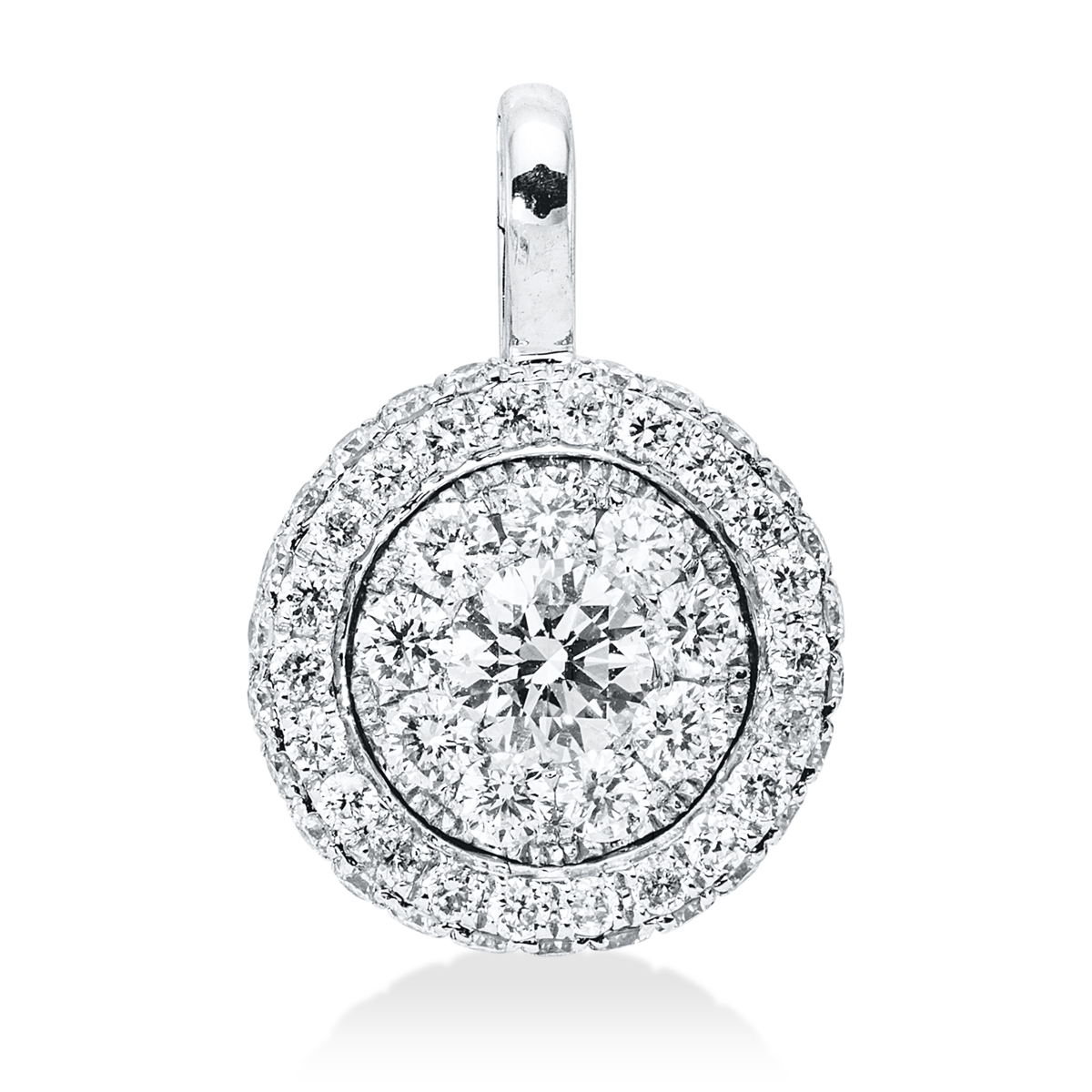 diamond full cut  illusion classic pendant in white gold
