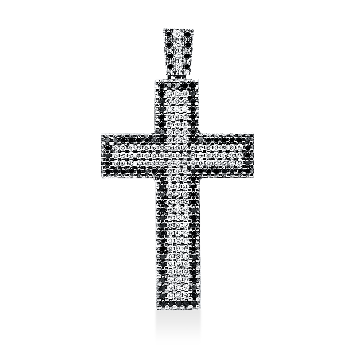 diamond full cut  cross pendant in white gold