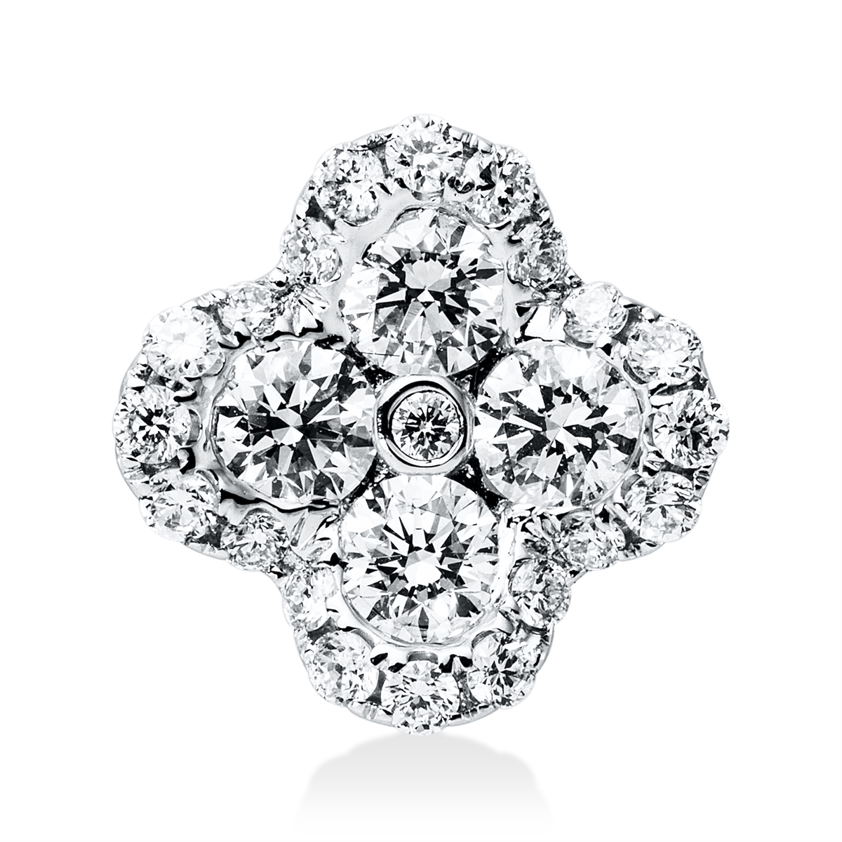 diamond full cut  modern woman pendant in white gold