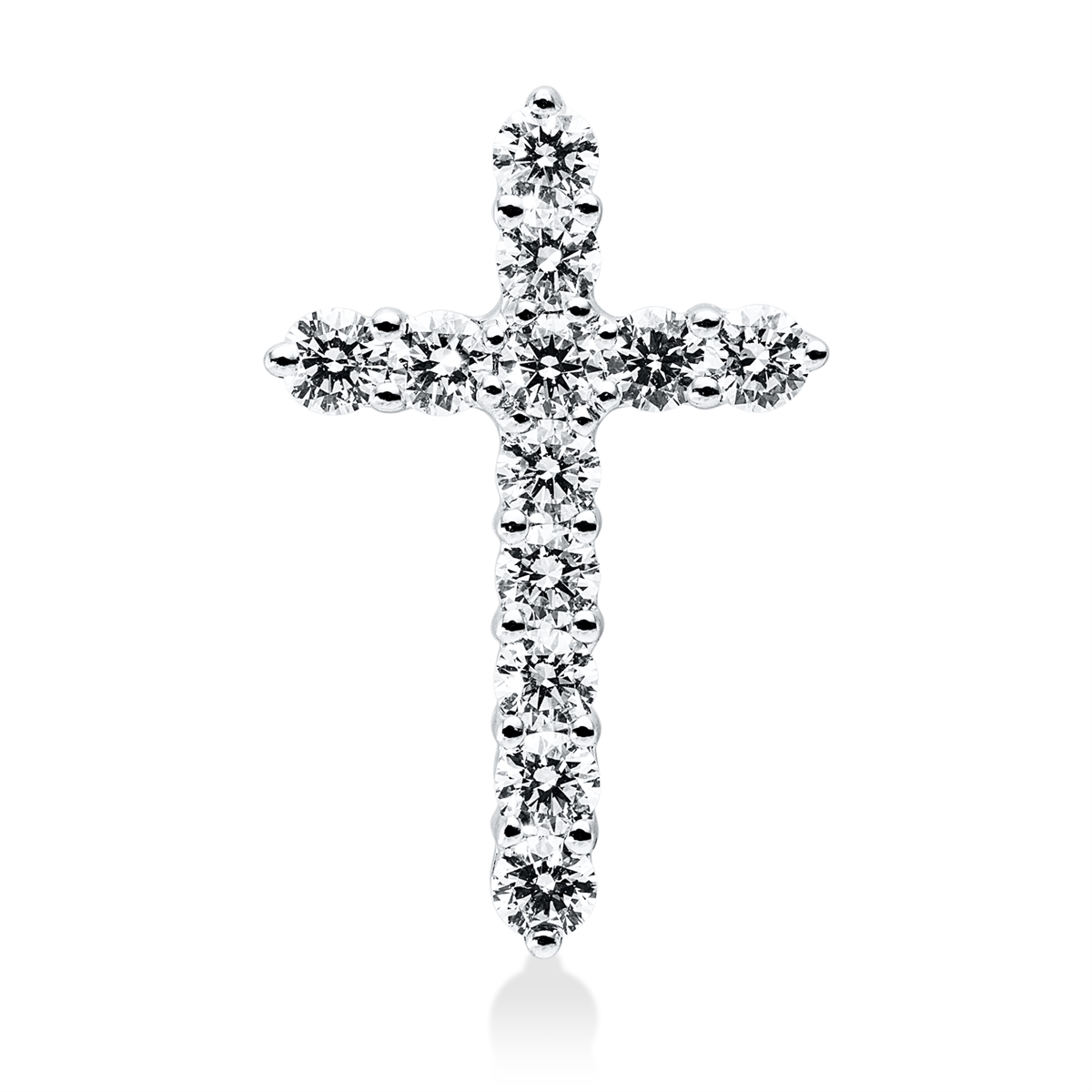 diamond full cut  cross pendant in white gold