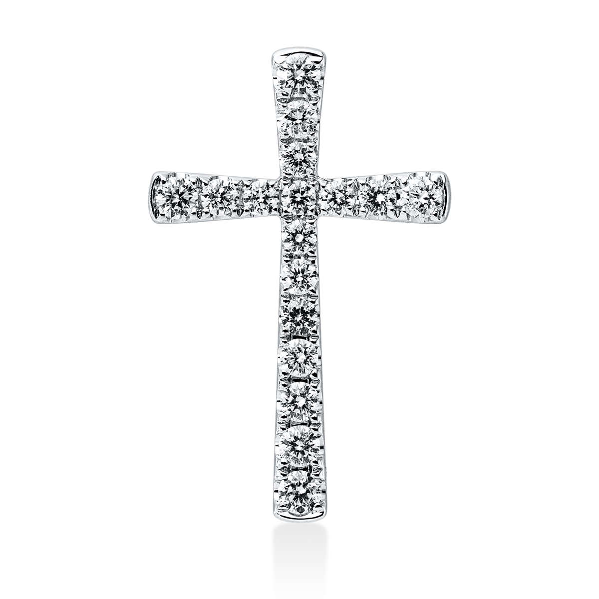 diamond full cut  cross pendant in white gold