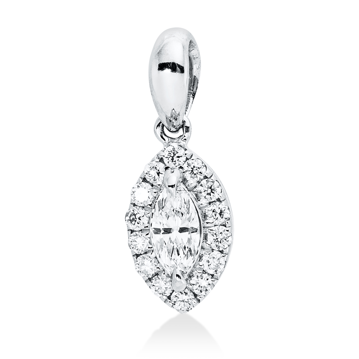 diamond full cut  illusion classic pendant in white gold
