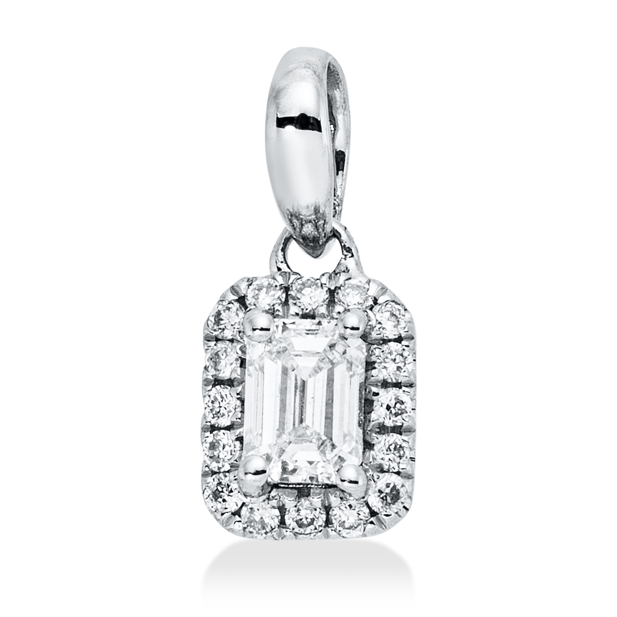 diamond full cut  illusion classic pendant in white gold
