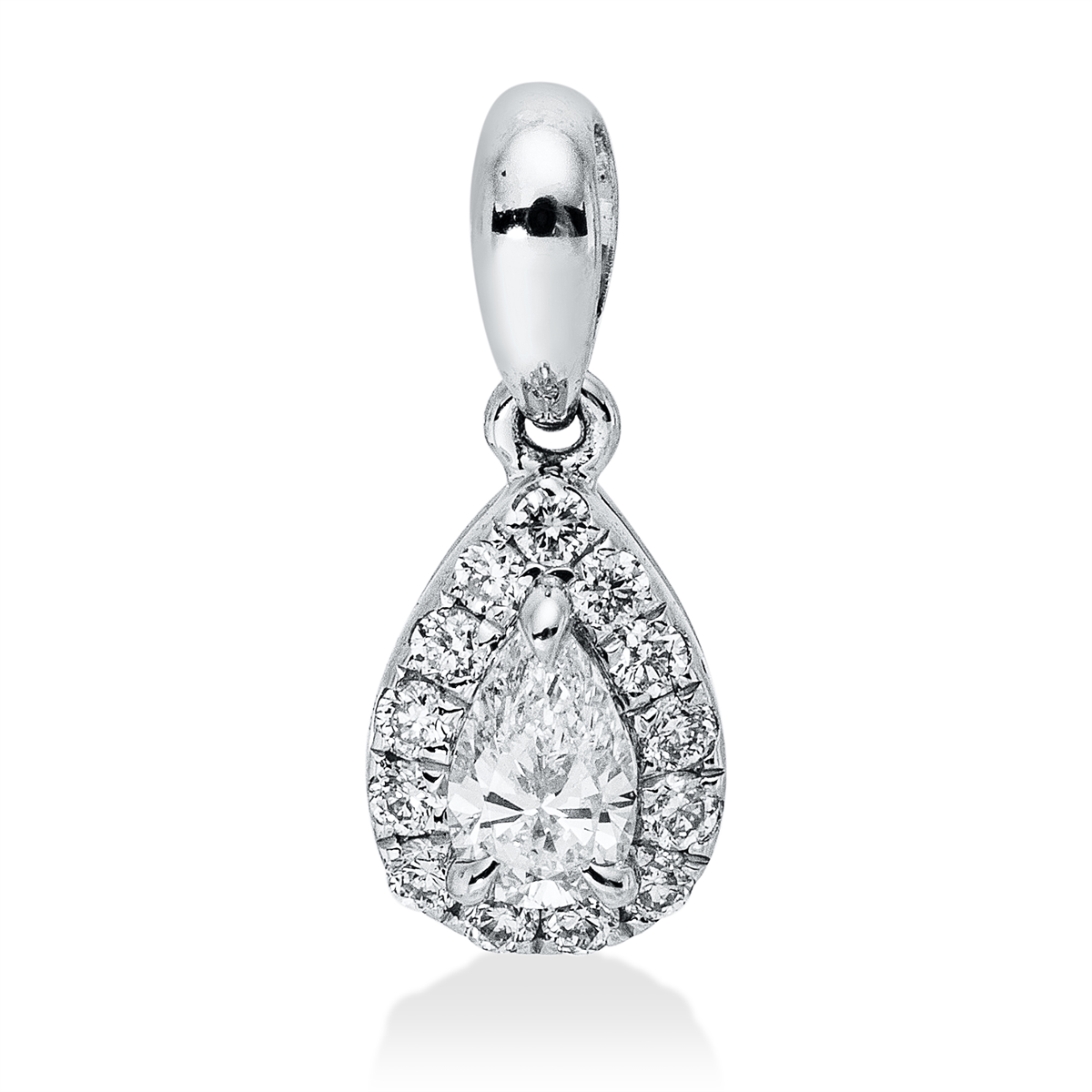 diamond full cut  illusion classic pendant in white gold