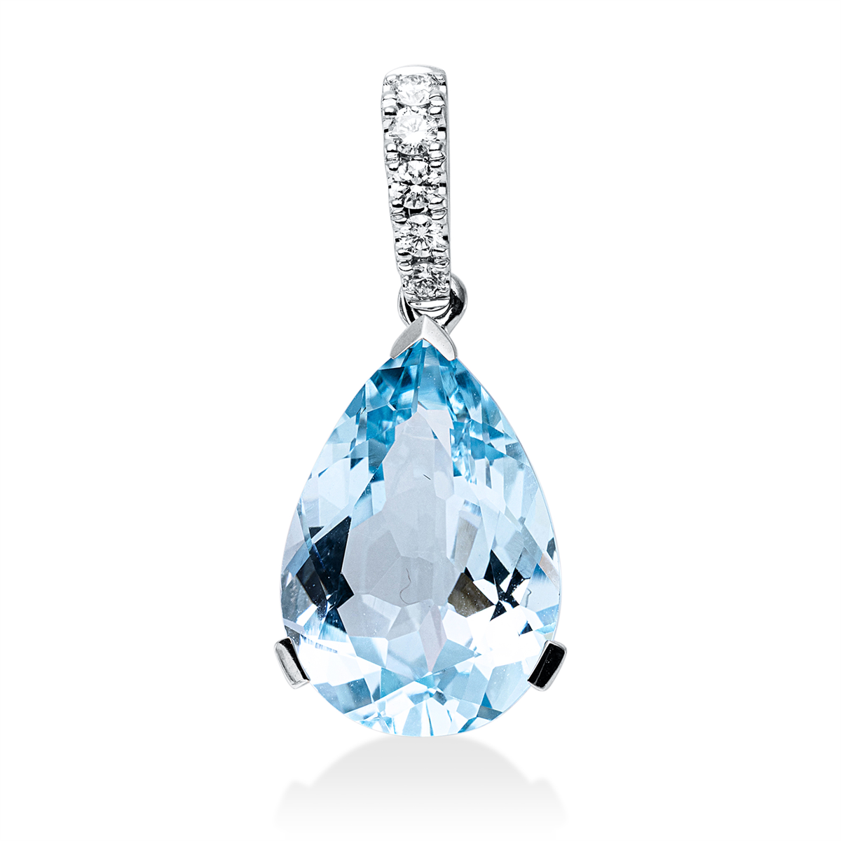 diamond full cut topaz colored stone fashion pendant in white gold