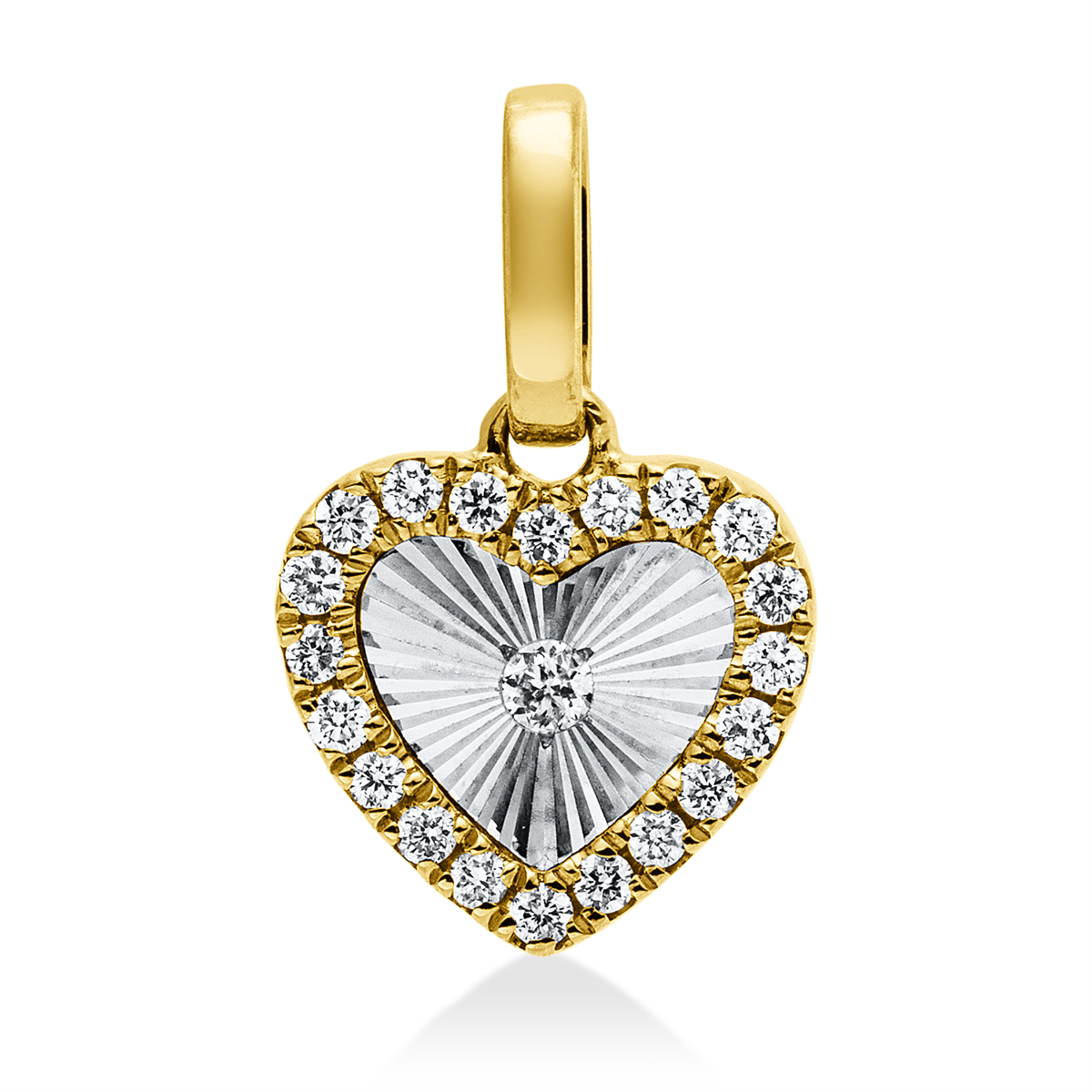 diamond full cut  modern woman pendant in yellow gold / white gold