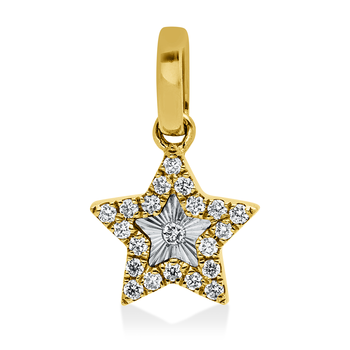 diamond full cut  modern woman pendant in yellow gold / white gold