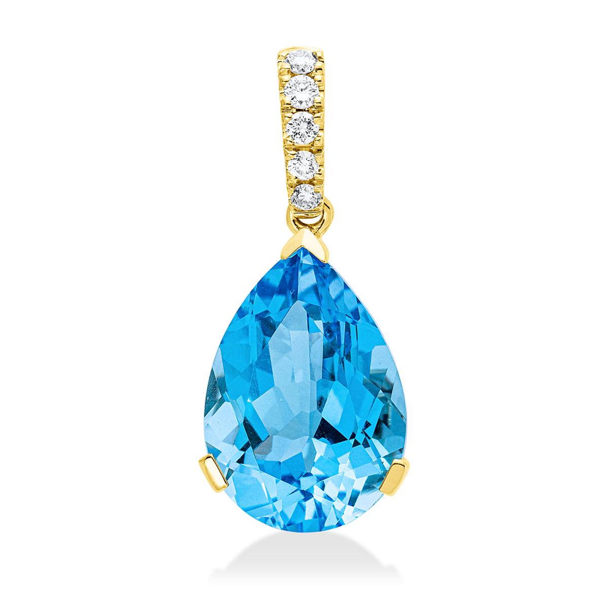 diamond full cut topaz colored stone fashion pendant in yellow gold