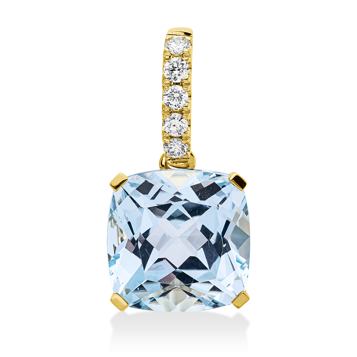 diamond full cut topaz colored stone fashion pendant in yellow gold
