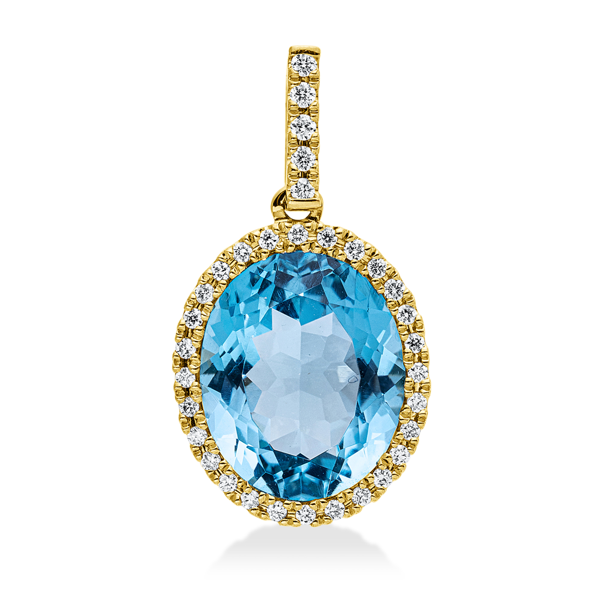 diamond full cut topaz colored stone fashion pendant in yellow gold