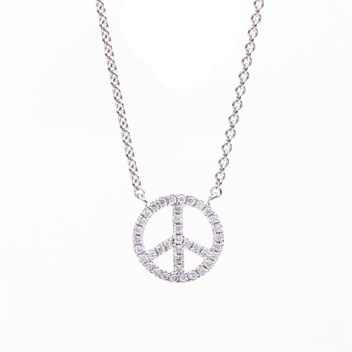 diamond full cut  multi-stone necklace in white gold