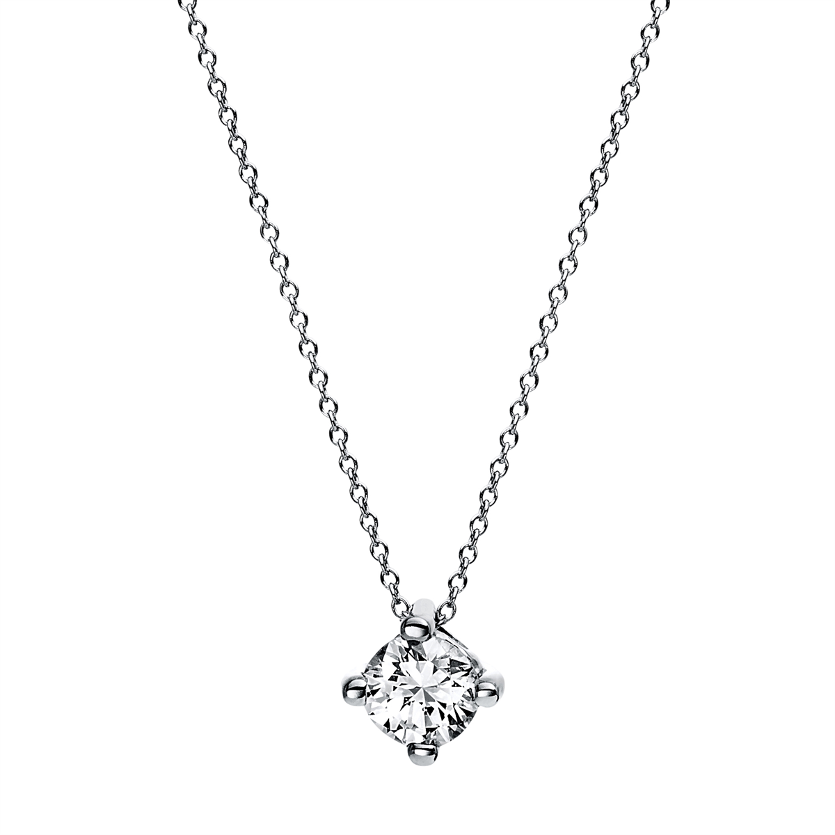 diamond full cut  solitaire necklace in platinum