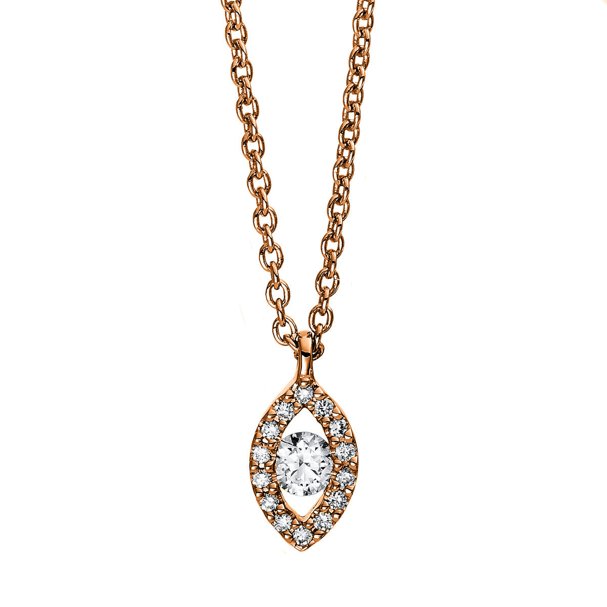 solitaire with accent stones necklace - 4D383