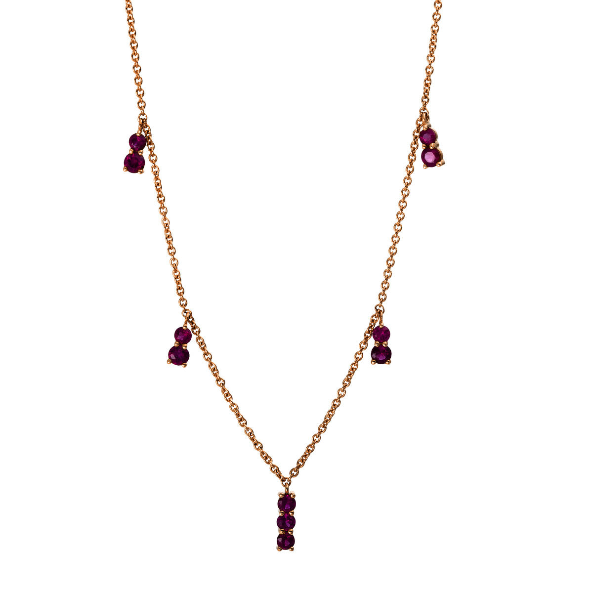 colored stone classic necklace - 4D846